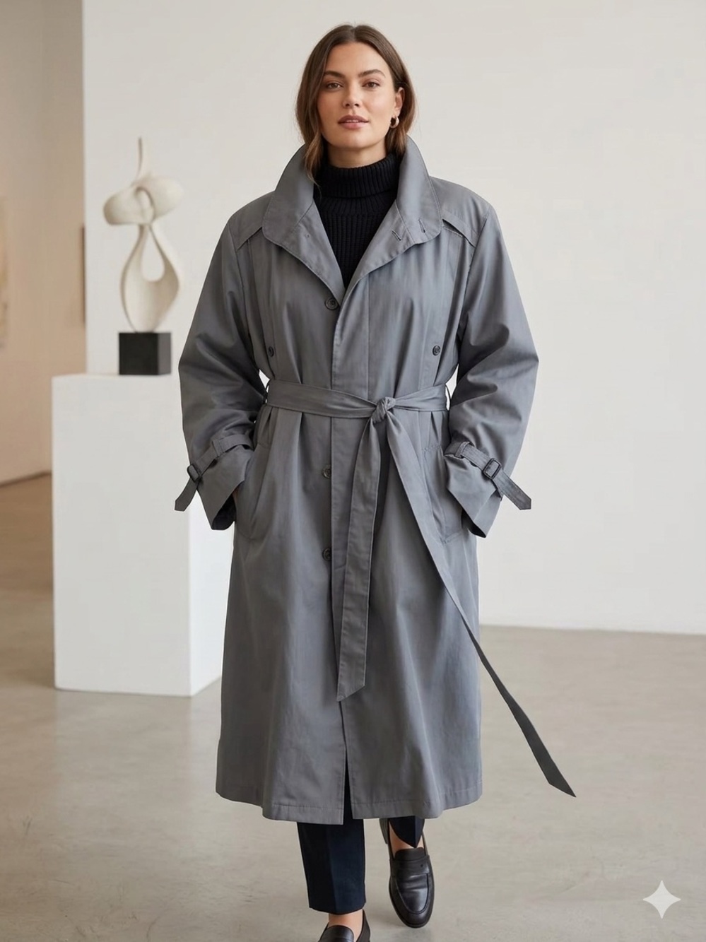 Rainbeater Vintage Grey Trench Coat